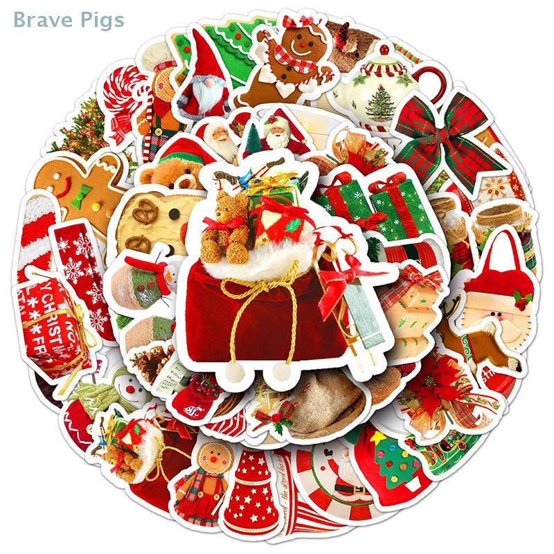 Waterproof Holiday Stickers (50pcs)