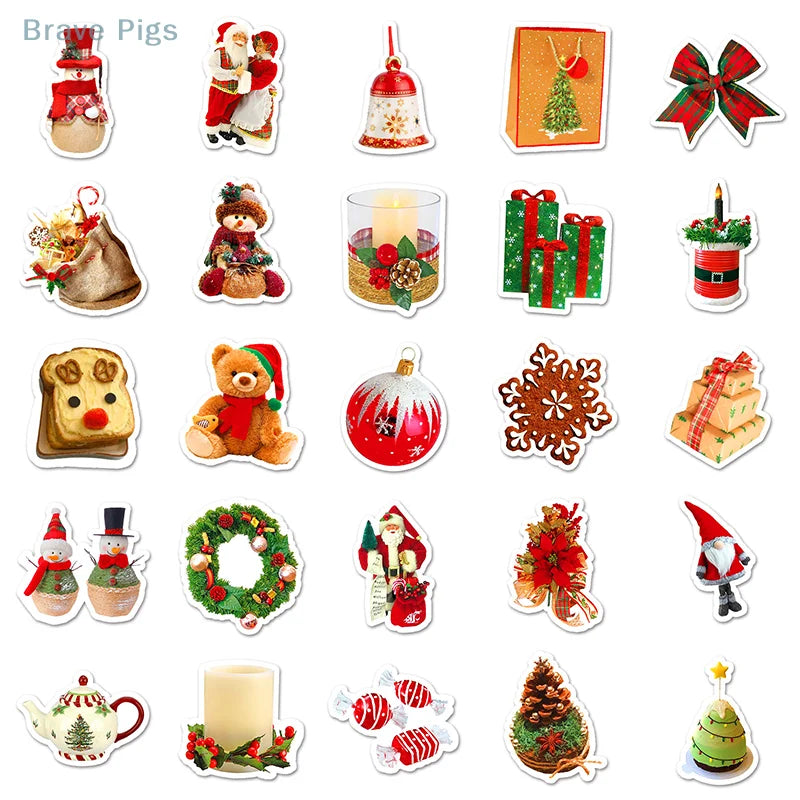 Waterproof Holiday Stickers (50pcs)