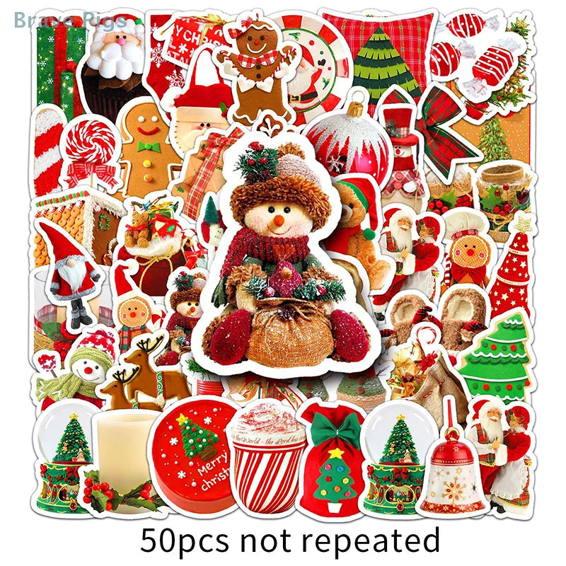 Waterproof Holiday Stickers (50pcs)