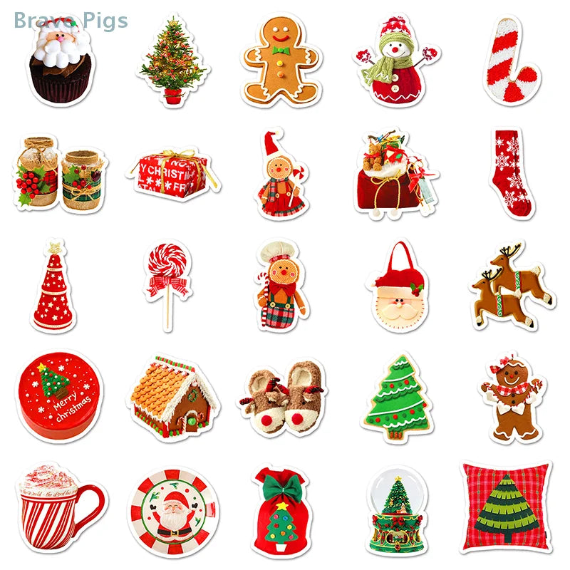 Waterproof Holiday Stickers (50pcs)